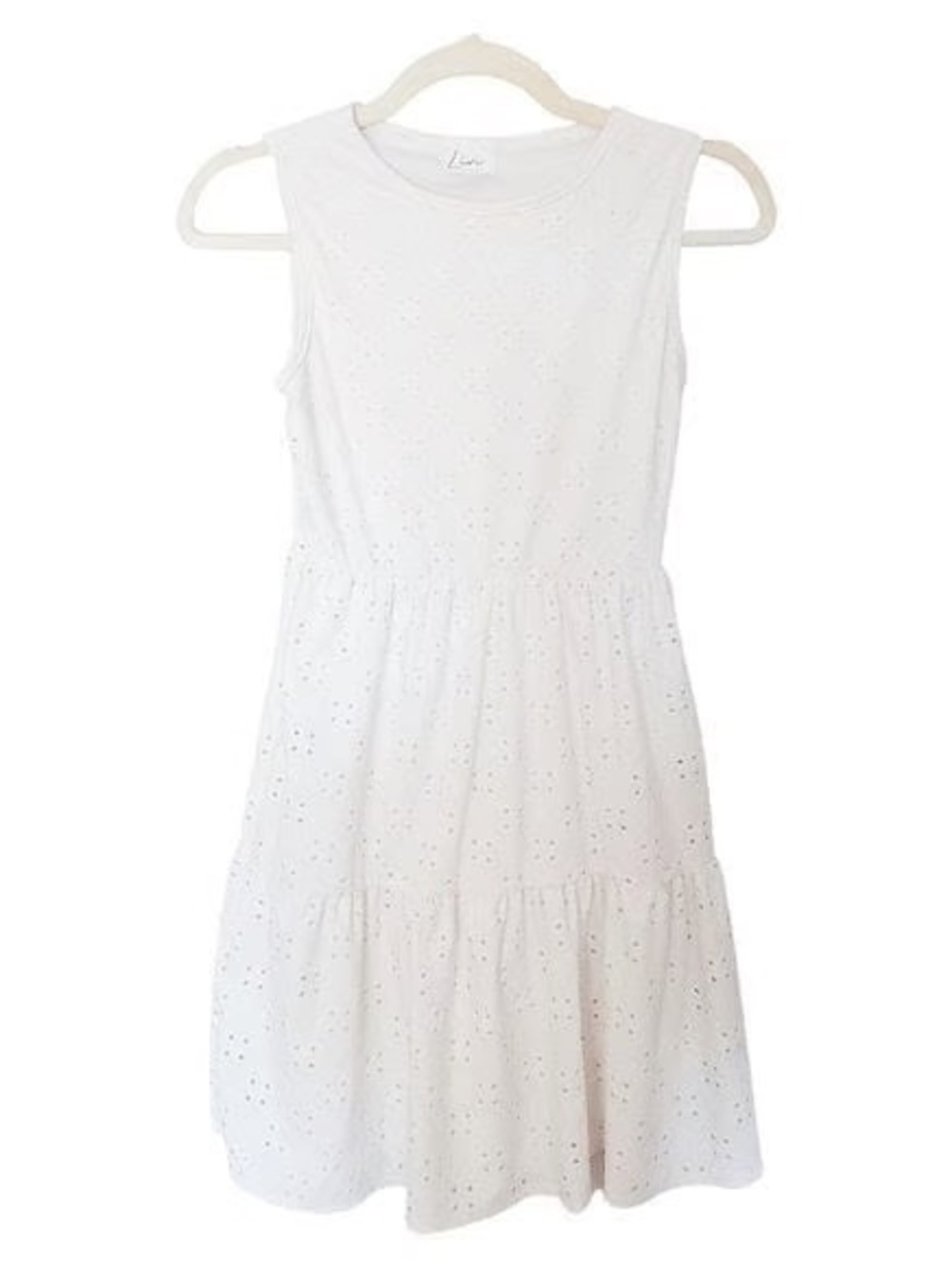 As U Wish White Eyelet Asymmetrical Dress